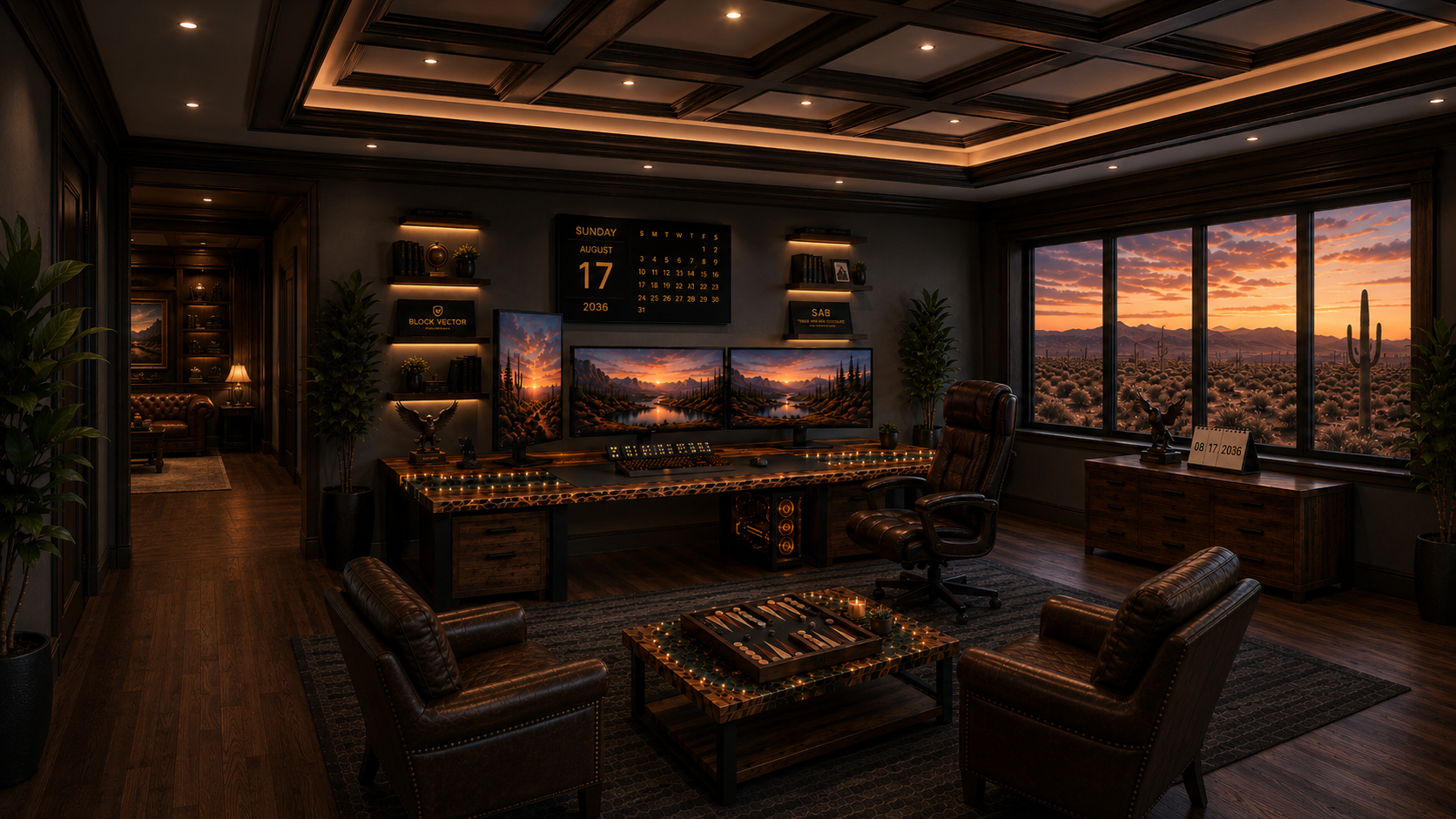 Desert Sunset Backgammon Executive Office vertical preview