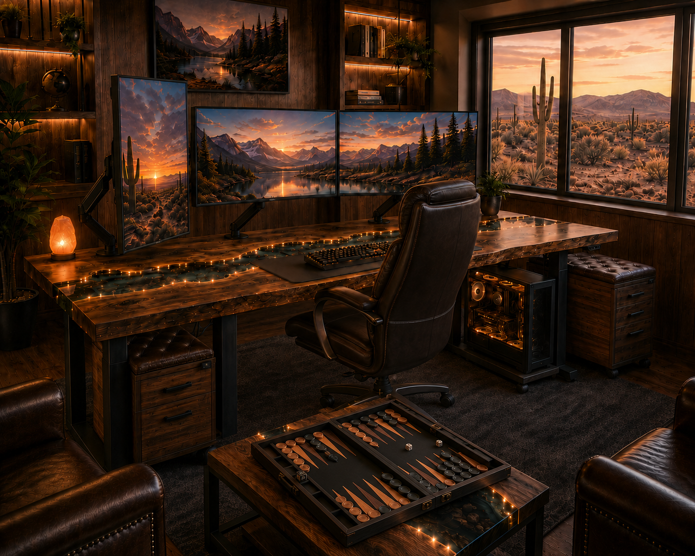 Desert-Window Backgammon Executive Office vertical preview